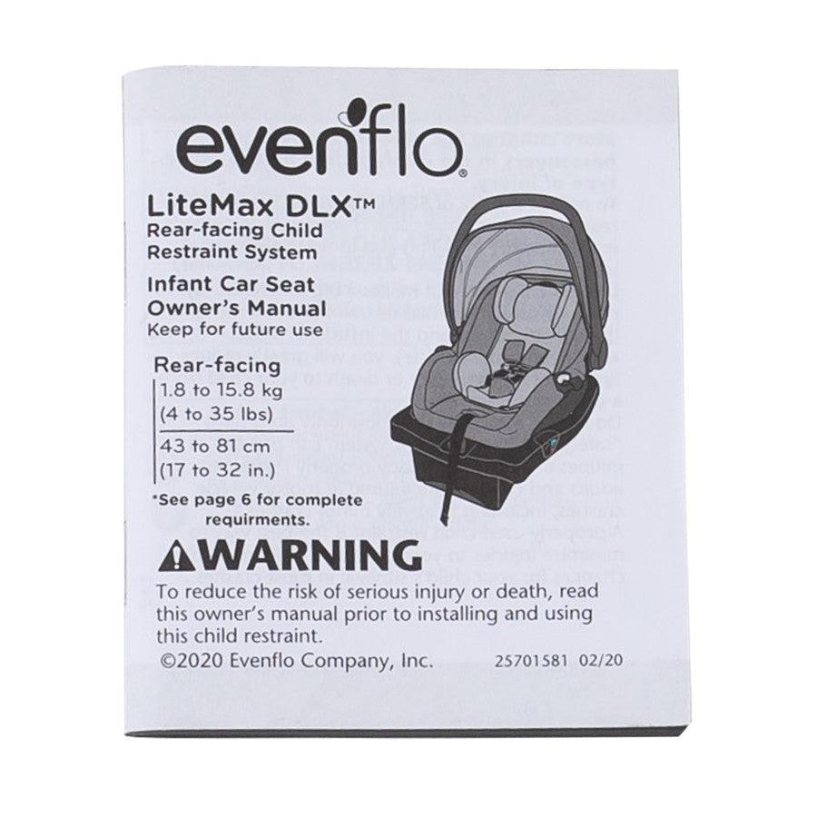 evenflo litemax 35 instructions LiteMax DLX Infant Car Seat Manual (English) – ParentLink Part Store
