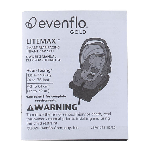 LiteMax Sport Infant Car Seat Manual (English)