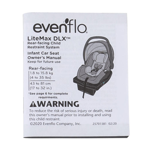 LiteMax DLX Infant Car Seat Manual (English)